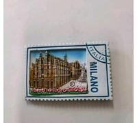 CALAMITA MAGNETE SOUVENIR FRANCOBOLLO MILANO LOMBARDIA