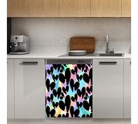 Calamita magnetica per lavastoviglie a forma di cuore, arcobaleno calore magnetico decorativo pannello magnetico Stiker per frigorifero cucina decorazione porta adesivo magnetico, 58,4 x 66 cm