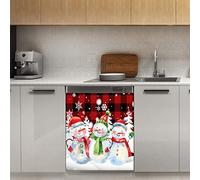 Calamita magnetica per lavastoviglie a forma di pupazzo di neve di Natale, decorazione magnetica per frigorifero, cucina, porta, 58,4 x 66 cm