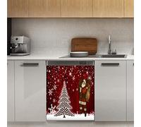 Calamita magnetica per lavastoviglie, albero di Natale, Babbo Natale, fiocchi di neve magnetico, decorazione per frigorifero, cucina, porta, adesivo magnetico, 58,4 x 66 cm