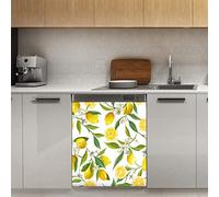 Calamita magnetica per lavastoviglie con limone, frutta tropicale magnetica per pannello decorativo per frigorifero, cucina, porta, adesivo magnetico, 58,4 x 66 cm