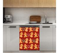 Calamita magnetica per lavastoviglie con pan di zenzero natalizio, per decorare frigorifero, cucina, porta, 58,4 x 66 cm