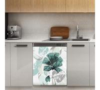 Calamita magnetica per lavastoviglie, motivo floreale, primaverile, decorazione a olio, magnetica, per frigorifero, cucina, porta, 58,4 x 66 cm