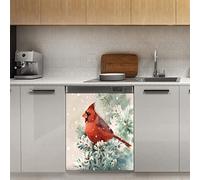 Calamita magnetica per lavastoviglie, motivo natalizio con fiocco di neve, magnetico, per frigorifero, cucina, porta, 58,4 x 66 cm