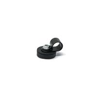 Calamita per cavi rivestita in gomma, diametro 22 mm x altezza 6 mm, con clip per cavo da 9,5 mm (nero) - 4,3 kg di trazione