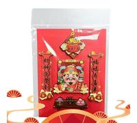 Calamita per con fiocchi, magnete cinese con cime di prosperità di Capodanno | Magneti in di legno, magneti decorativi naturali per familiari, amici e colleghi