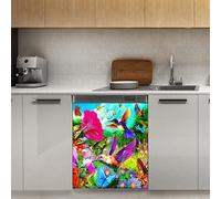 Calamita per lavastoviglie a forma di colibrì primaverile, decorazione magnetica a forma di farfalla, per frigorifero, cucina, porta, 58,4 x 66 cm