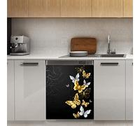 Calamita per lavastoviglie a forma di farfalla dorata, con decorazione magnetica a forma di animale primaverile, per frigorifero, cucina, porta, adesivo magnetico, 58,4 x 66 cm