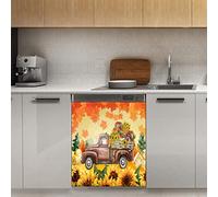 Calamita per lavastoviglie a forma di girasole, motivo a foglia d'acero del Ringraziamento, magnete per decorazione per frigorifero, cucina, porta, 58,4 x 66 cm