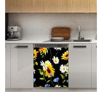 Calamita per lavastoviglie con margherita di girasole, decorazione magnetica per frigorifero, cucina, porta, 58,4 x 66 cm