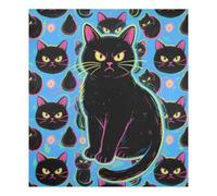 Calamita riutilizzabile per lavastoviglie a forma di gatto nero arrabbiato, per frigorifero, decorazione per le vacanze, 58,4 x 66 cm