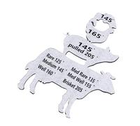 Calamita temperatura interna per carne, maiale, pollo e pesce con design grafico a pila, accessorio ideale per barbecue e come regalo per gli amanti della carne