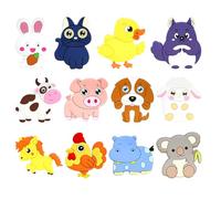 Calamite Bambini, 12 Pezzi Calamite Frigo Bambini, Calamite Magneti Bambini per Animali Frigoriferi Deco Giocattoli Magnetici per Il Frigo Con Animali per Prescolare Lavagne Bianche Decorativi Regali