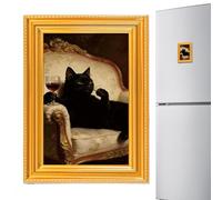 Calamite da frigorifero - Scacchiere decorative per cassaforte a forma di gatto | Calamite decorative con cornice in legno, ideali per l'uso in cucina, scuola, aula, posto di lavoro e casa