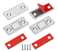 Chiudiporta Calamita Jiayi Adesivo Chiusura Magnetica Chiusura Porta Ultra Sottile Chiusure Magnetiche per Ante (2 Pezzi, Argento)