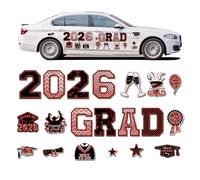 Calamite Per Veicoli,20 Pezzi Decorazioni Auto Riutilizzabili Originali | Magneti per Macchina e Decalcomanie Auto Laurea 2026 | Per Porte Garage, Frigoriferi, Lavastoviglie, a Microonde