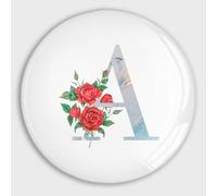 Calamite rotonde in vetro con lettera dell'alfabeto a forma di rosa rossa, piccoli magneti rotondi per frigorifero, armadio, scuola, casa, cucina, ufficio, classe, lavagne, armadietti, regali di