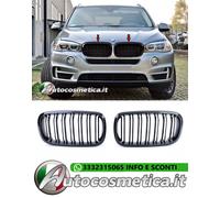 Calandra coppia griglie mascherina reni nero lucido per BMW X5 X6 F15 F16 13-18