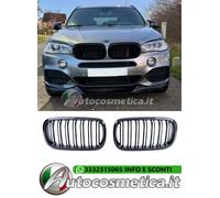 Calandra coppia griglie paraurti reni nero lucido per BMW X5 X6 F15 F16 13-18+
