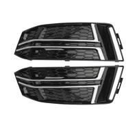 Calandra Nero Lucido PER A4 B9 S-LINE 2016-2018 Coppia Griglie Paraurti Copertura Fendinebbia Anteriore Anteriore(Chrome)