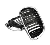 Calandra Nero Lucido Per BMW E46 2002-2005, Coppia Di Griglie Cromate Anteriori Centrali Cofano Motore Anteriore(Chrome Black)
