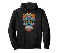 Calavera di Halloween Sugar Skull Felpa con Cappuccio