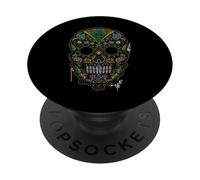 Calavera huichol Day The Dead Sugar Skull Dia De Los Muertos PopSockets PopGrip Adesivo