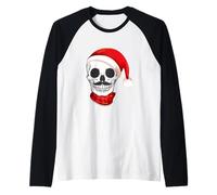 Calavera Navidad - Babbo Natale con Teschio Maglia con Maniche Raglan