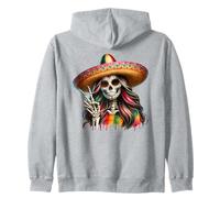 Calavera - Segno della Pace Sombrero con Teschio di Zucchero Vibrante Felpa con Cappuccio