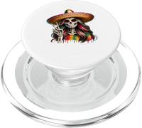 Calavera - Segno della pace Sombrero con teschio di zucchero vibrante PopSockets PopGrip per MagSafe