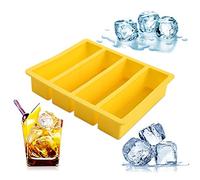 Calayu Vassoio rettangolare in silicone, per cubetti di ghiaccio, per bambini, cocktail, lavabile in lavastoviglie