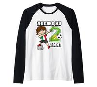 Calciatore Adesso Ho 2° anni compleanno bandiera italiana Maglia con Maniche Raglan