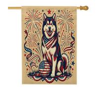 Calcio Alaskan Malamutes Dog Front Yard Backyard Linen Vertical House Flags 28x40 Double Face per esterno, Vintage Football Home Print Flag, 4th of July Home Outdoor Pattern Flags