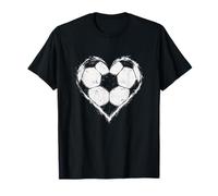 Calcio Amante Cuore Palla Calcio Passione Bold Distressed Maglietta