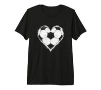 Calcio Amante Cuore Palla Calcio Passione Bold Distressed Maglietta Premium