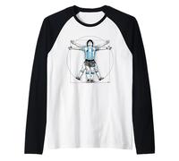Calcio Artistico Vitruvian Diego Maradona Man Maglia con Maniche Raglan