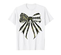 Calcio balilla 4 luglio USA Bandiera americana Camo Coquette Maglietta
