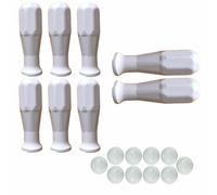 Calcio Balilla 8 Manopole polipropilene bianche x ast 16 abbinate a 10 palline