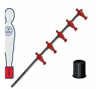 Calcio Balilla asta 5 mediani rossi telescopica rientrante universale diam.m16