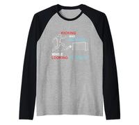 Calcio Calcio E Correre Mentre Guardando Stunning Maglia con Maniche Raglan