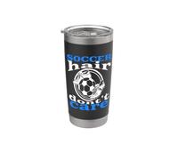 Calcio capelli Don't Care divertente calcio design per donne e ragazze Bicchiere termico in acciaio inox doppia parete