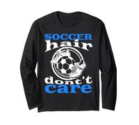 Calcio Capelli Don't Care Divertente Calcio Design per Donne e Ragazze Maglia a Manica