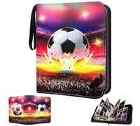 Calcio Carte Album Carte,Libro Carte Collezionabili Calcio,50 Pagine Capacità di 400 Carte,Libro Carte Collezionabili Calcio,Album Carte da Collezione,Raccoglitore Carte da Calcio