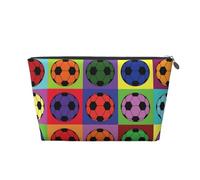 Calcio colorato, Borsa da toilette Borsa per trucco Borsa per cosmetici Borsa da toilette da viaggio portatile