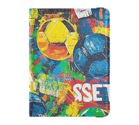 Calcio Colorato Sport Cuoio decorativo porta passaporto per il viaggio Portafoglio Combo Documento Organizer Titolare Accessori Ultra Sottile, calcio colorato sport, 1 size