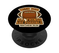 Calcio con Dio Tutte le cose sono possibili Matteo 19:26 PopSockets PopGrip Adesivo