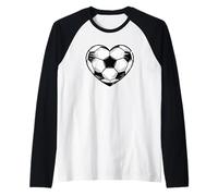 Calcio Cuore Giocatore Fan San Valentino Maglia con Maniche Raglan