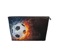 Calcio del fuoco dell'acqua fredda, Borsa da toilette Borsa per trucco Borsa per cosmetici Borsa da toilette da viaggio portatile