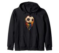Calcio Drip Soccer Player Cool Teen Boys Soccer Ball Drip Felpa con Cappuccio