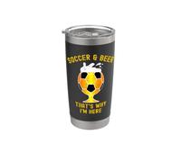 Calcio E Birra Ecco Perché Sono Qui. Bicchiere Di Birra Divertente Bicchiere termico in acciaio inox doppia parete